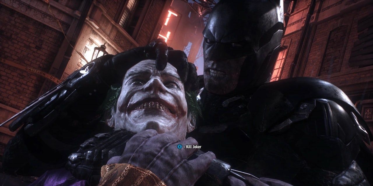 The Joker and Batman in Batman: Arkham Knight