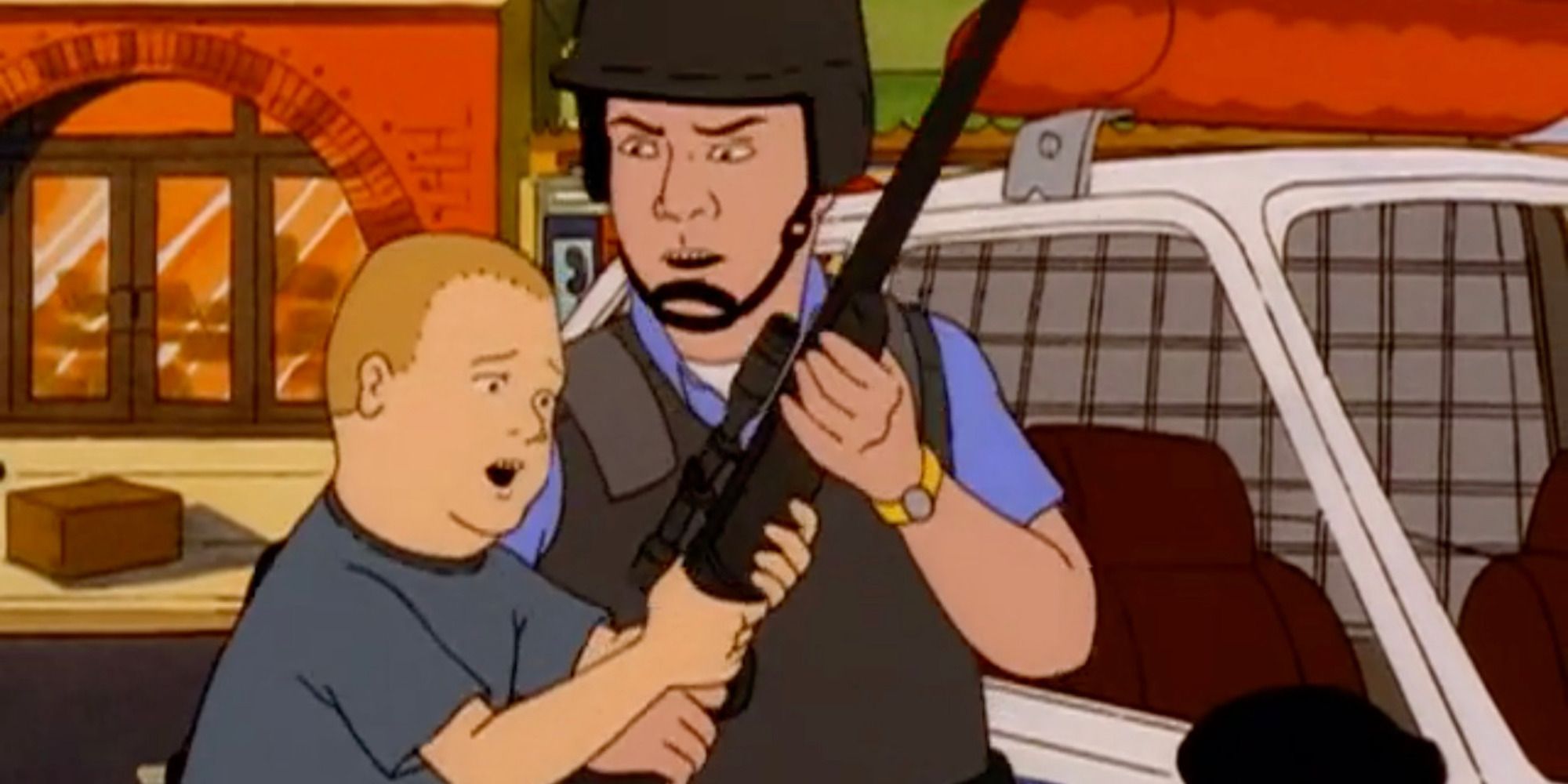 Bobby and a cop from King of the Hill