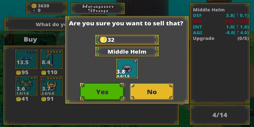 Selling items in Labyrinth Legend