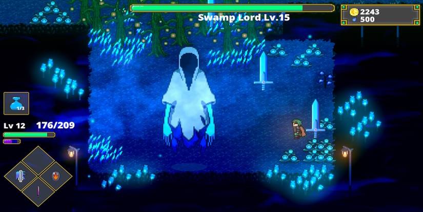 Fighting a boss in Labyrinth Legend