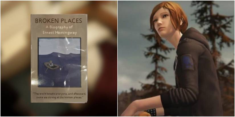Life Is Strange Before The Storm Collage Of Chloe And Book On Broken Places By Hemingway