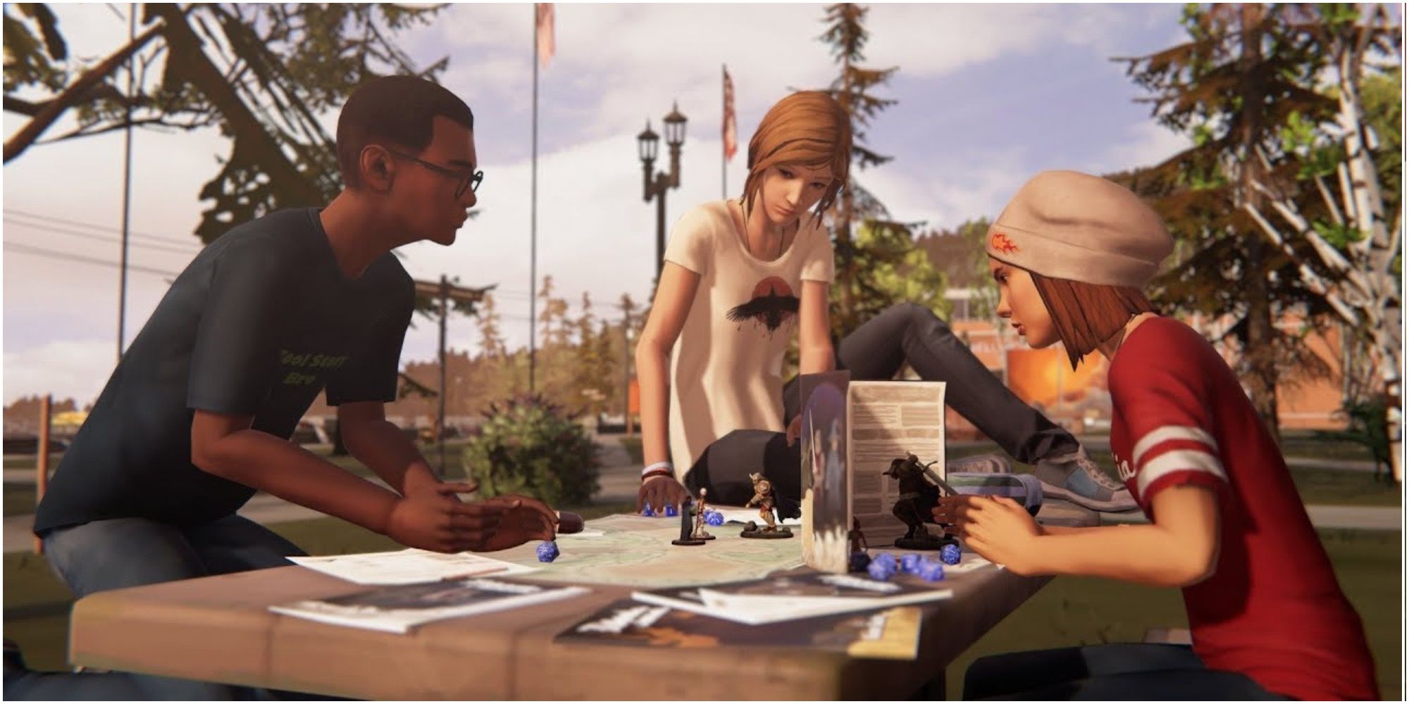 Life Is Strange Before The Storm Collage Of Chloe Playing Tabletop Game With Steph And Mickey
