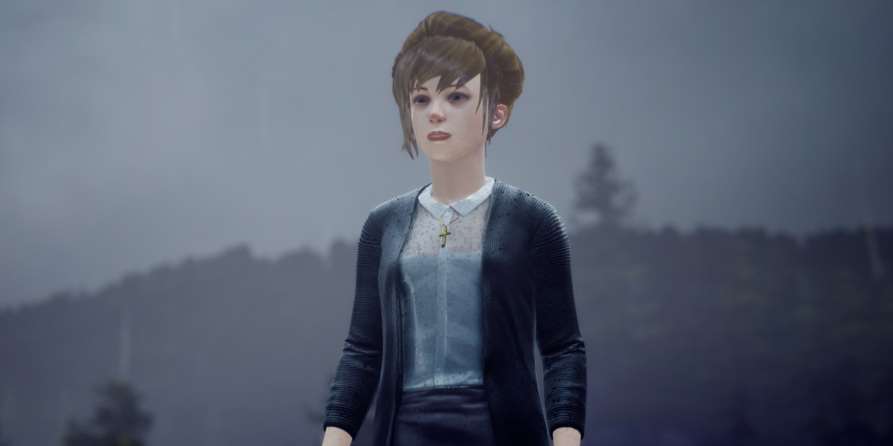 Kate Marsh crying in the rain during episode 2 of life is strange remastered