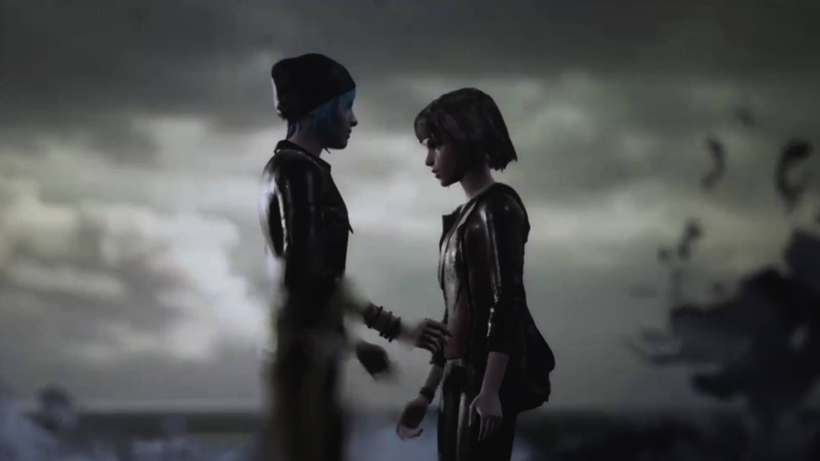 Chloe and Max in the storm during episode 5 of Life is Strange