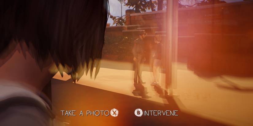 Max looking at David and Kate during a decision in Episode 1 of Life is Strange