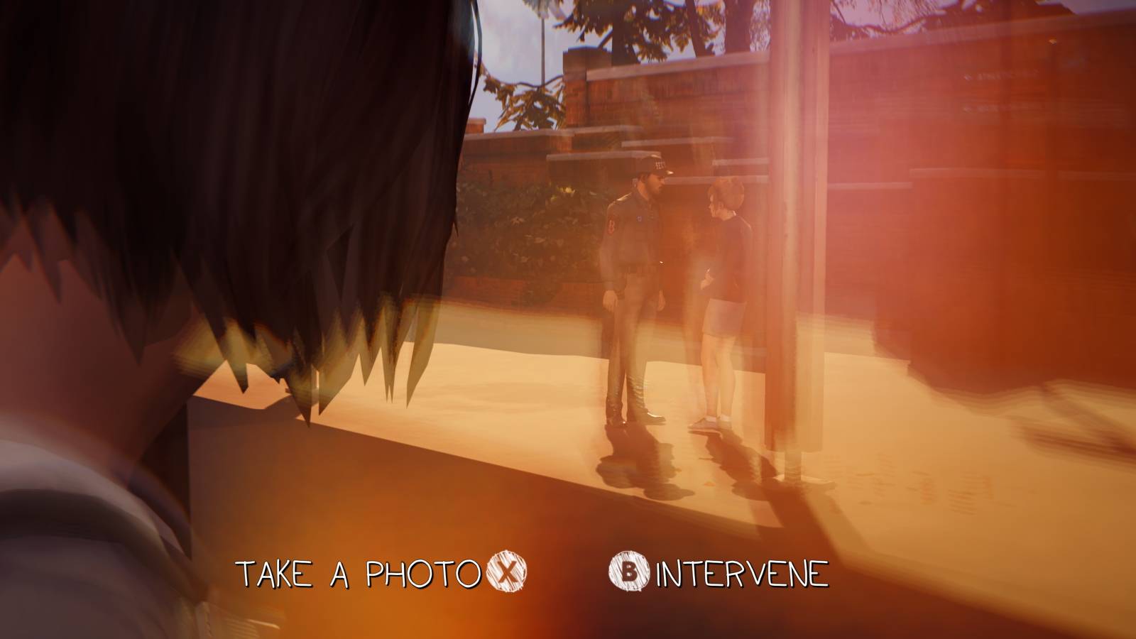 Max looking at David and Kate during a decision in Episode 1 of Life is Strange