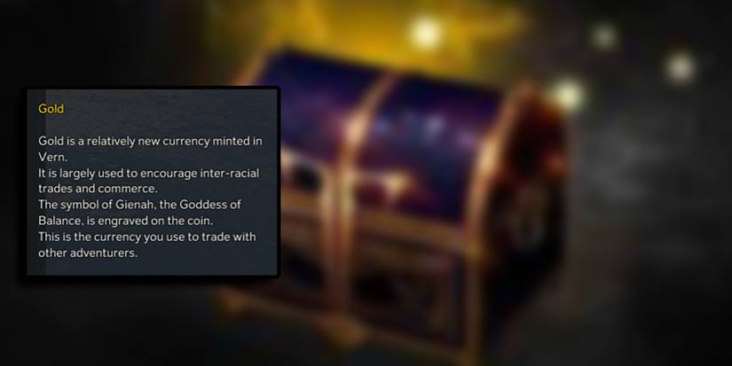Lost Ark - Gold Description Overlaid On Image Of Gold Founders Boost Pack