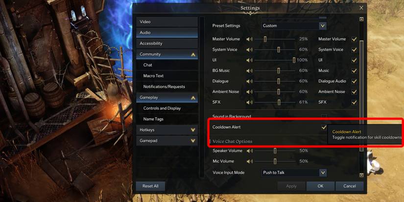 Lost Ark - Highlighting The Cooldown Alert Audio Option