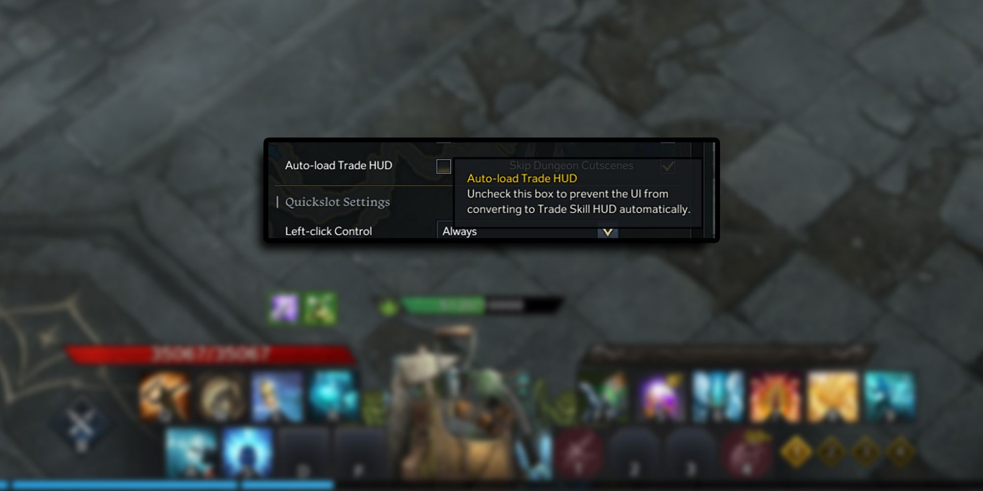 Lost Ark - Option To Turn Off Trade HUD Overlaid On Image Of Trade HUD In-Game