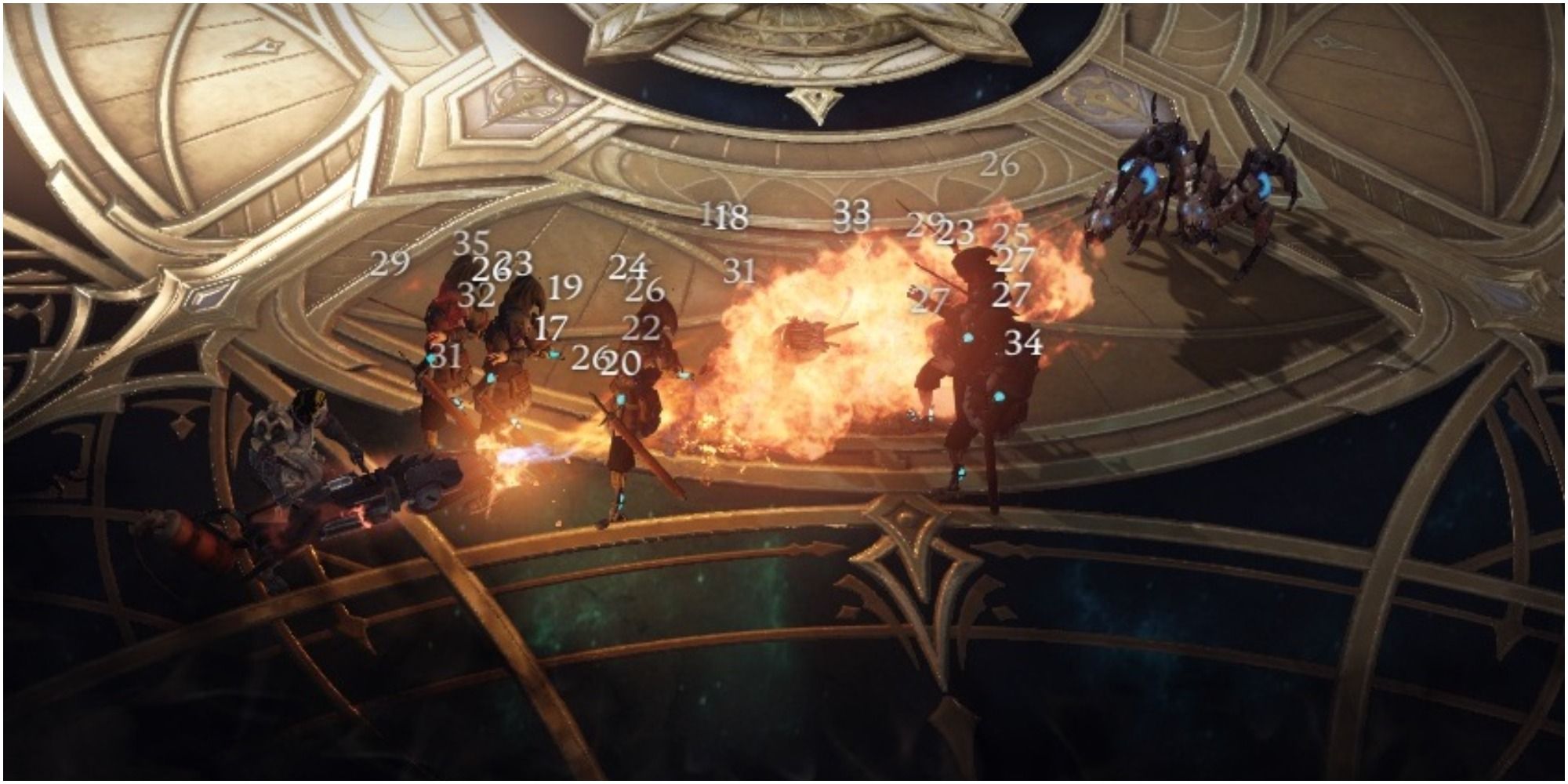 Lost Ark Artillerist Using A Flamethrower On A Group