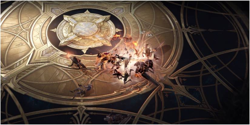 Lost Ark Swinging At A Group Of Enemies With The Berserker