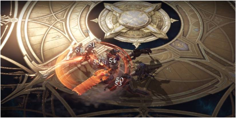 Lost Ark Using Whirlwind Against An Enemy Mob