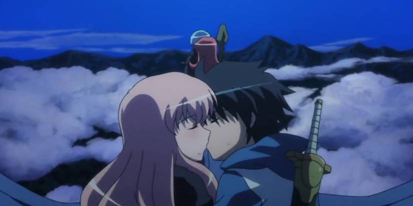 Louise de la Valliere and Saito Hiraga kissing