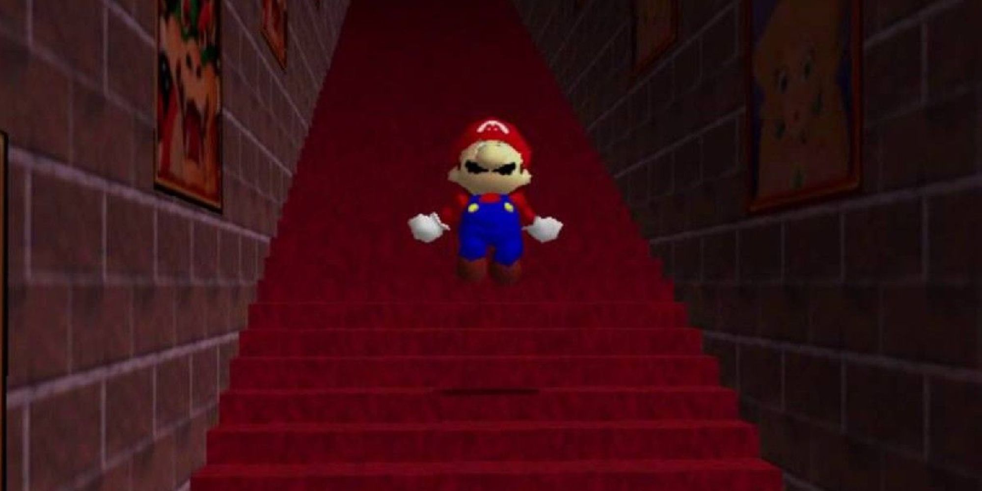 Mario climbing the never-ending staircase backwards