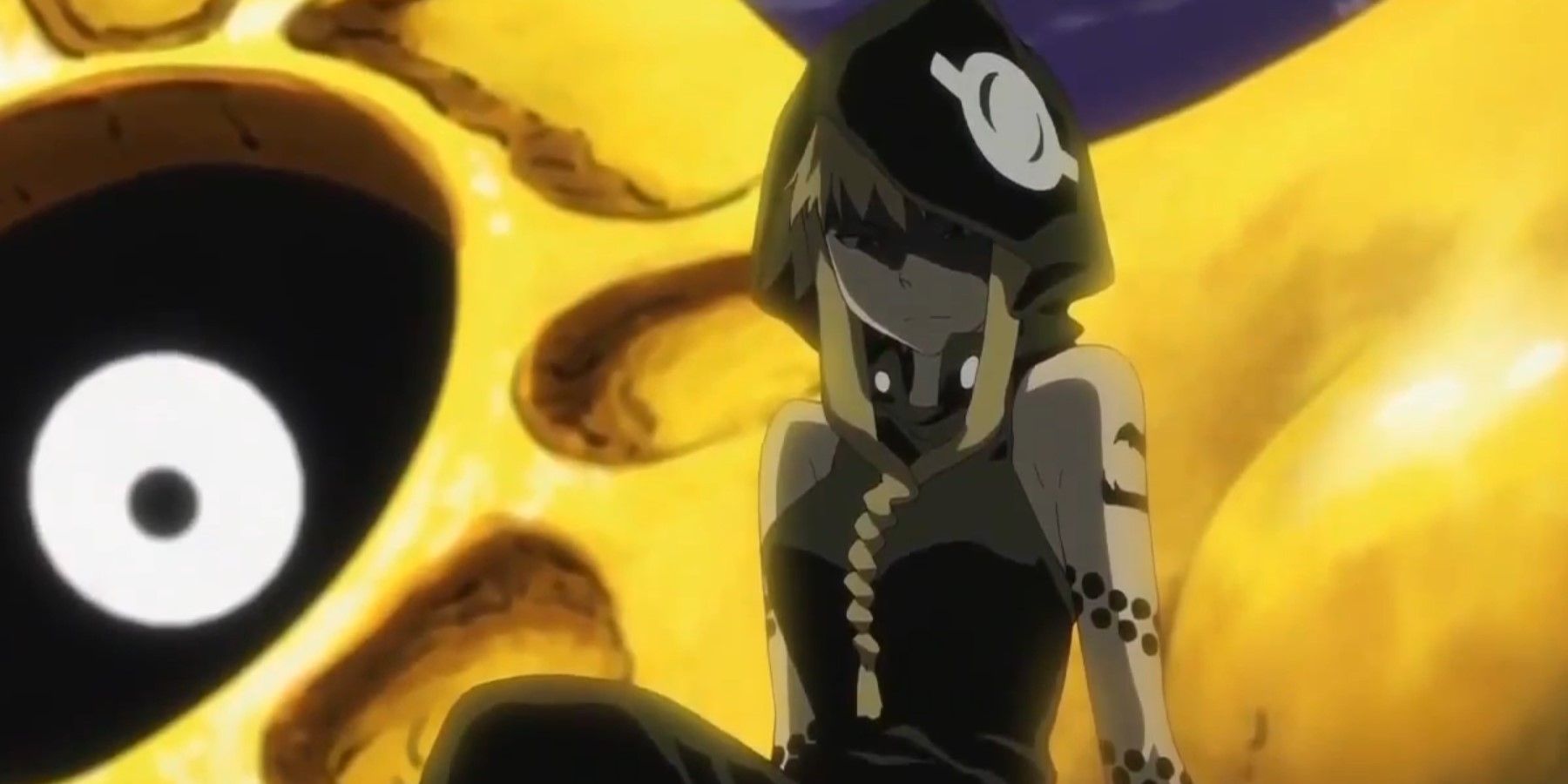 Soul Eater Medusa floating in the night sky