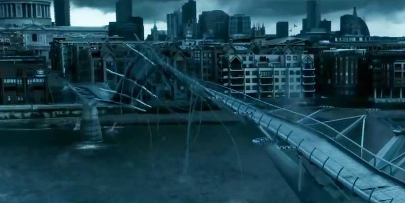 The Millennium Bridge in London, destroyed by Death Eaters in the Harry Potter movies