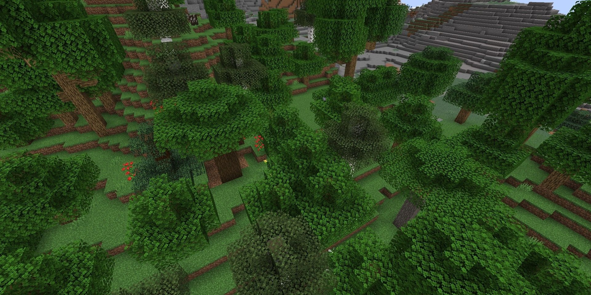 Many of the trees and leaves in Minecraft