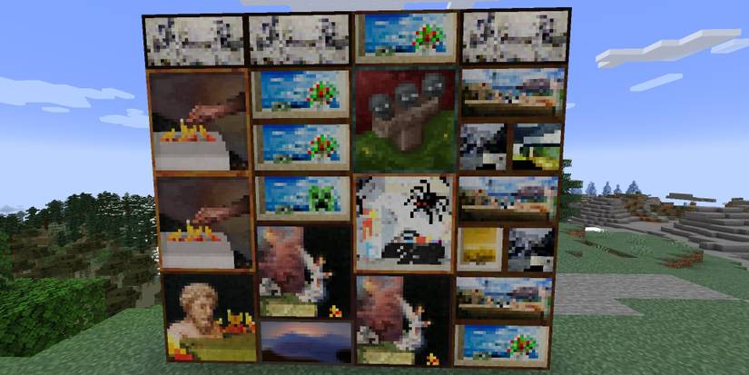 Some of the paintings in Minecraft