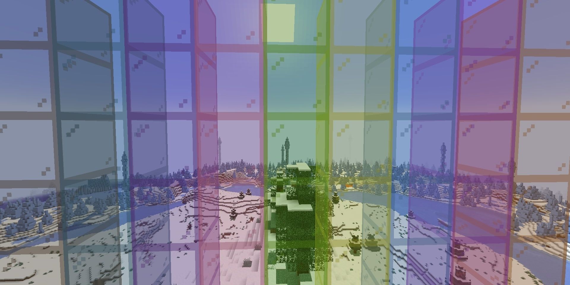 Some of the Stained Glass in Minecraft