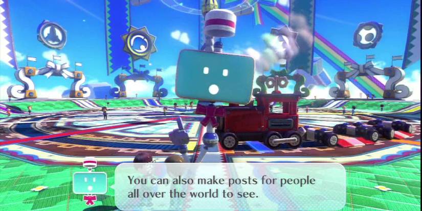 Monita giving a tutorial to the screen in Nintendo Land