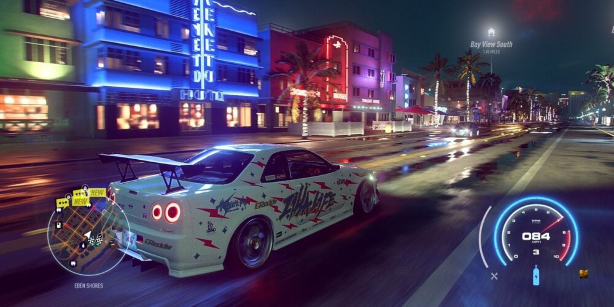 Most Realistic Racing Games - Need for Speed - Heat - Player explores the city at night