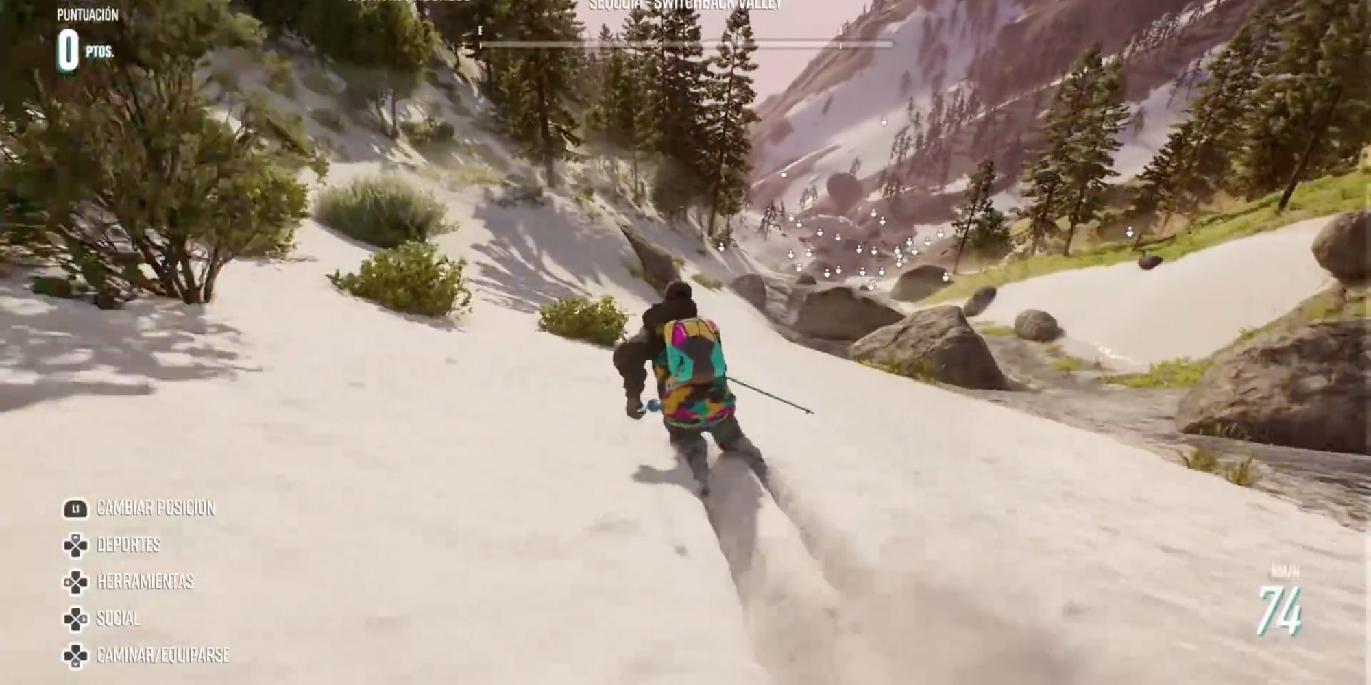 Jogos de corrida mais realistas - Riders Republic - Os jogadores correm ao longo da encosta da montanha