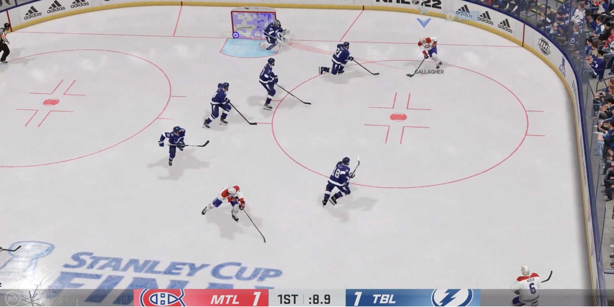 Drone view of ongoing NHL 23 game