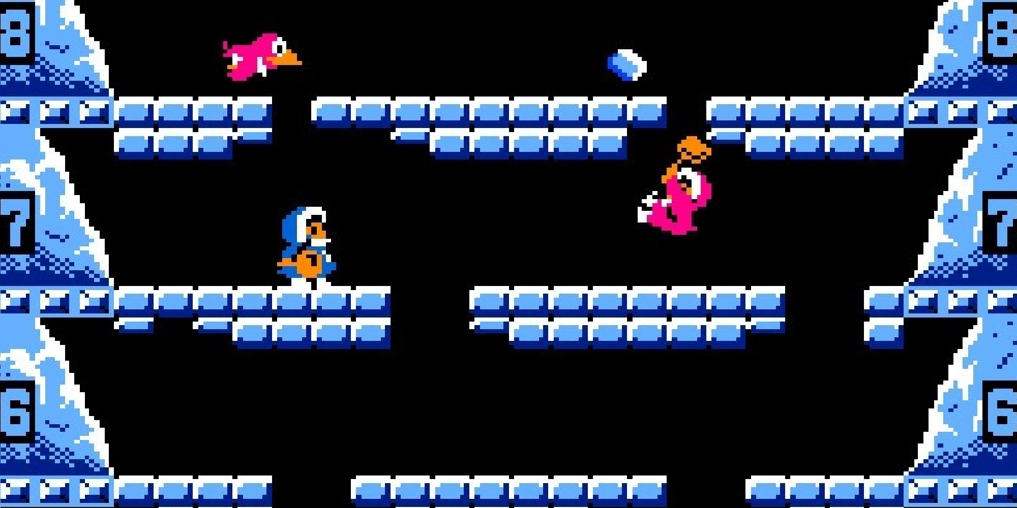 Retro Nana and Popo in Ice Climber for NES