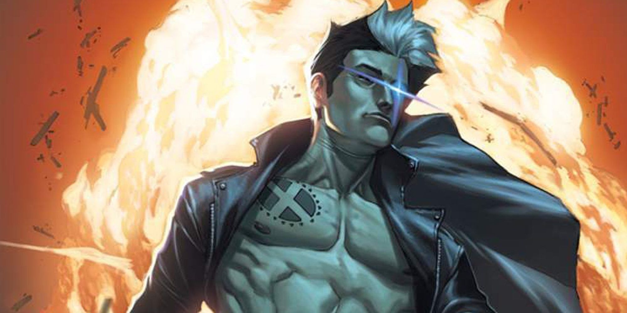 Nate Grey in front of an explosion Cropped