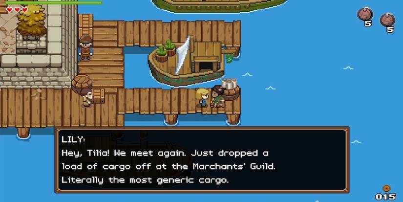 Talking to an NPC in Ocean’s Heart