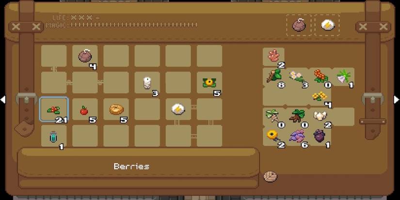 The item menu from Ocean’s Heart