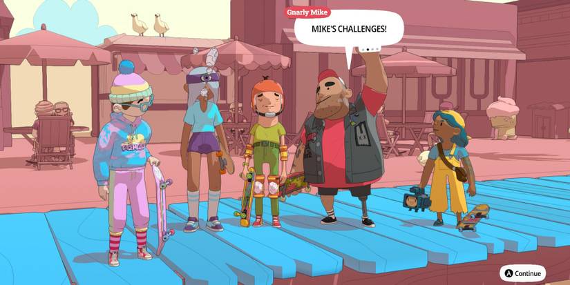 Mike offering up his challenges early in OlliOlli World