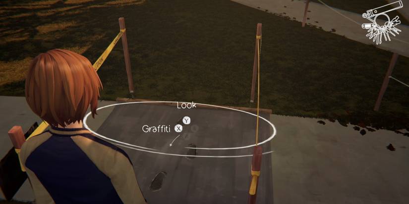 Chloe looking at her footprints in wet cement during episode 2 of Life is Strange Before the Storm Remastered