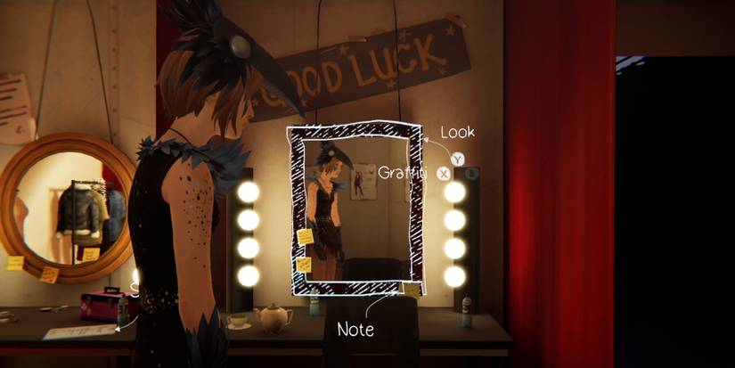 Chloe dressed in costume for the play in the dressing rooms during episode 2 of Life is Strange Before the Storm Remastered