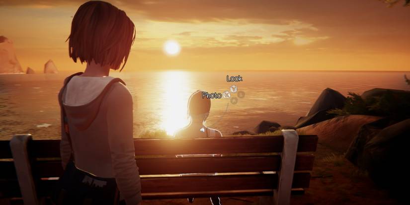 Chloe looking at max at the lighthouse during the end of episode 1 of life is strange