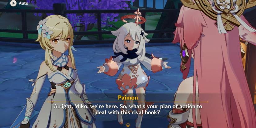 Paimon Lumine and Yae Miko