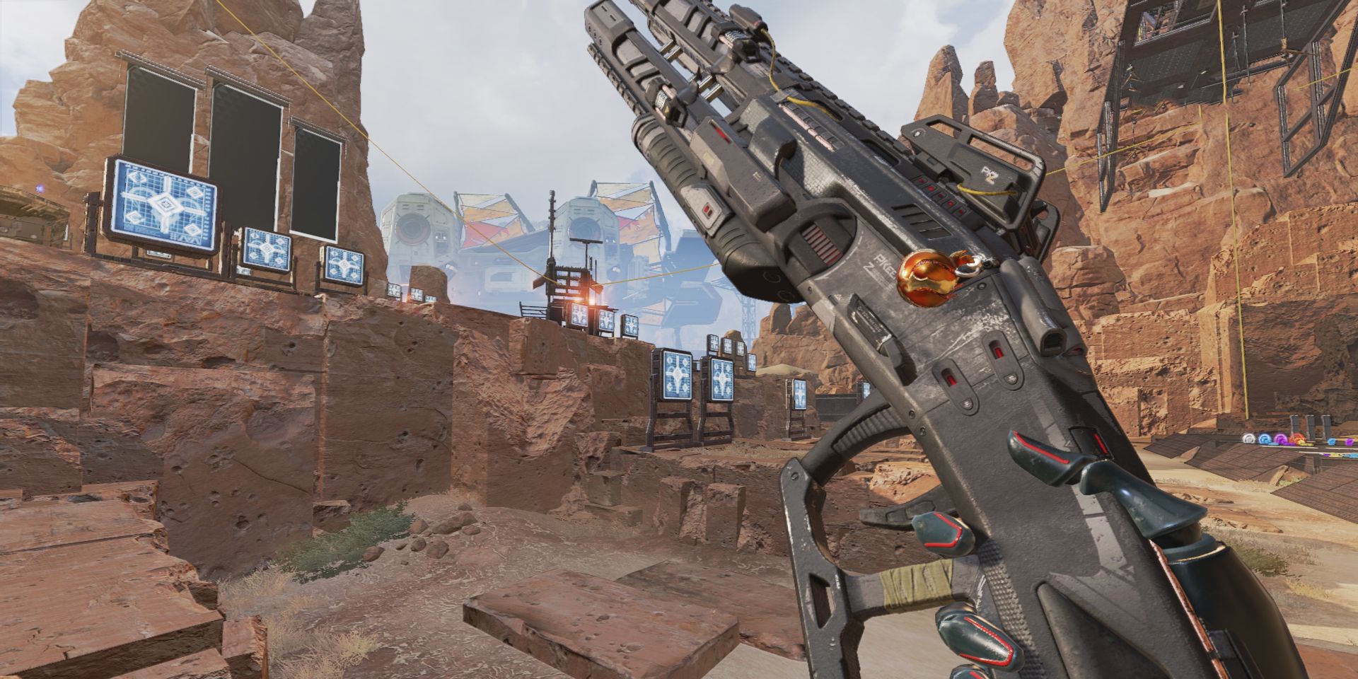 The Peacekeeper shotgun inside Apex Legends' Firing Range