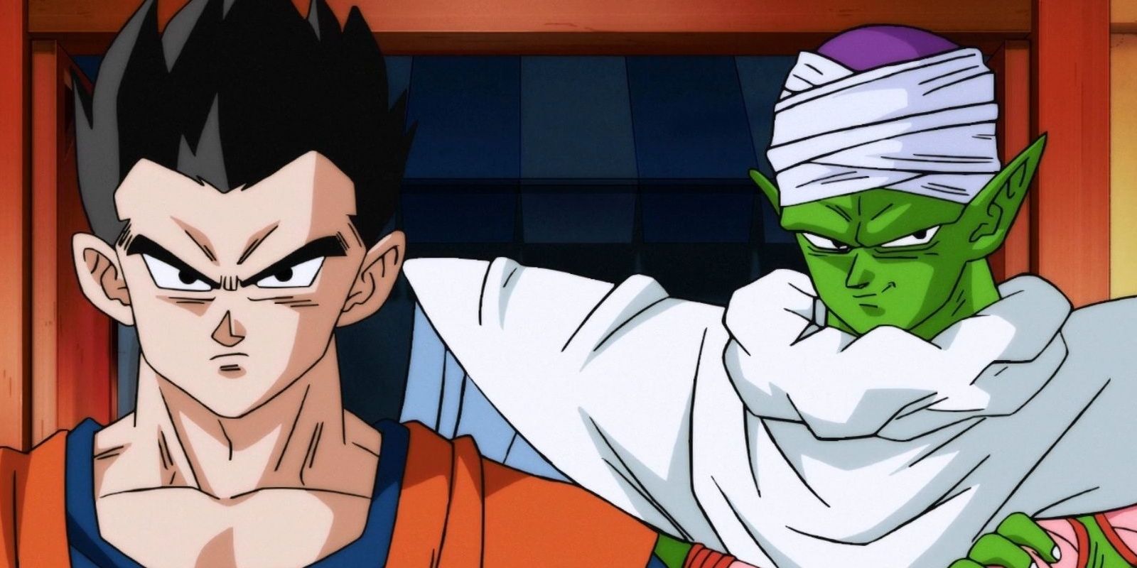 Dragon Ball Z Piccolo stands with Gohan