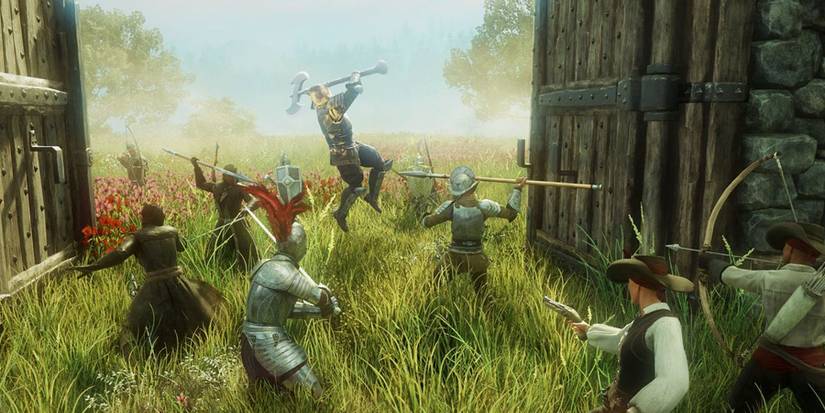 Players fighting in New World