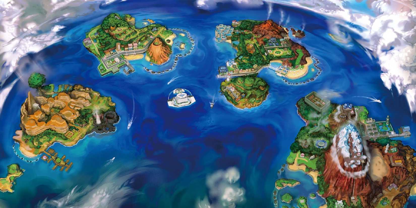 Map of the Alola region from Pokemon Sun & Moon