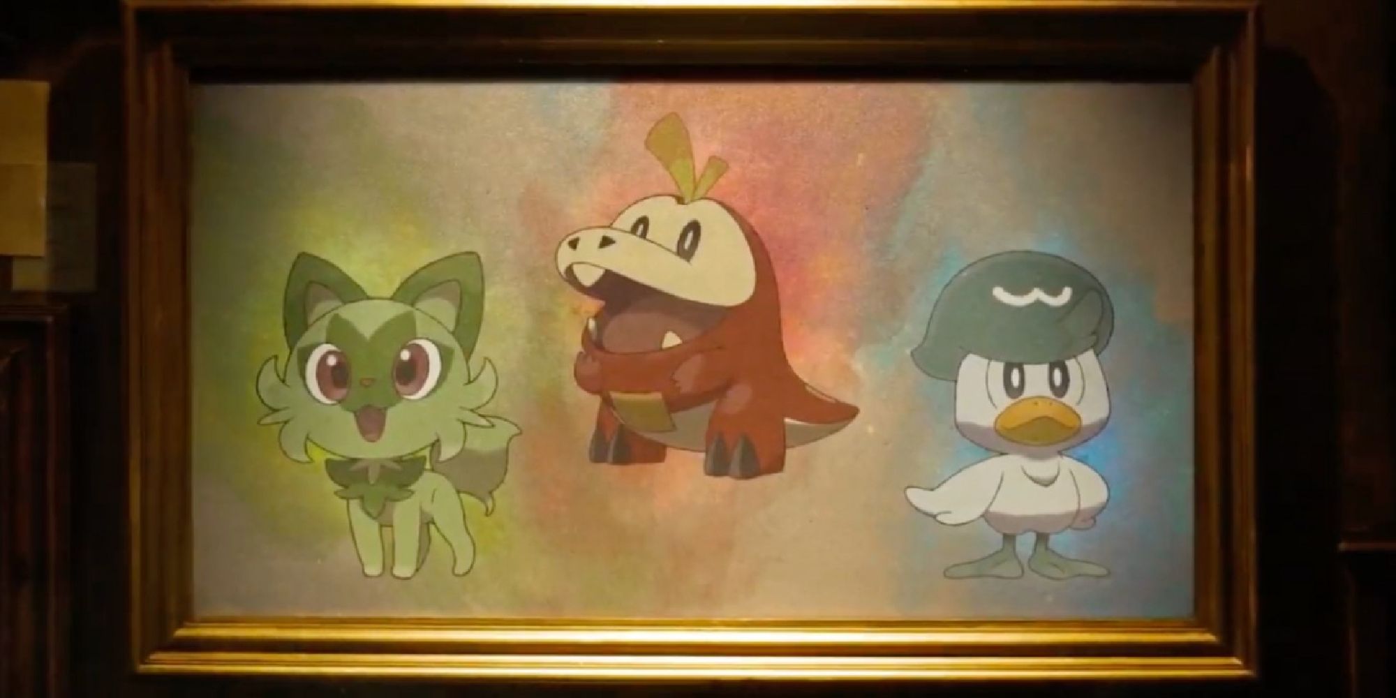 Sprigatito, Fuecoco, and Quaxly appearing in the trailer for Pokemon Scarlet & Violet