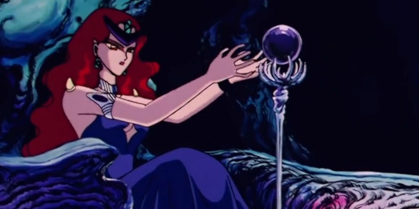 Sailor Moon Queen Beryl scrying with her crystal ball