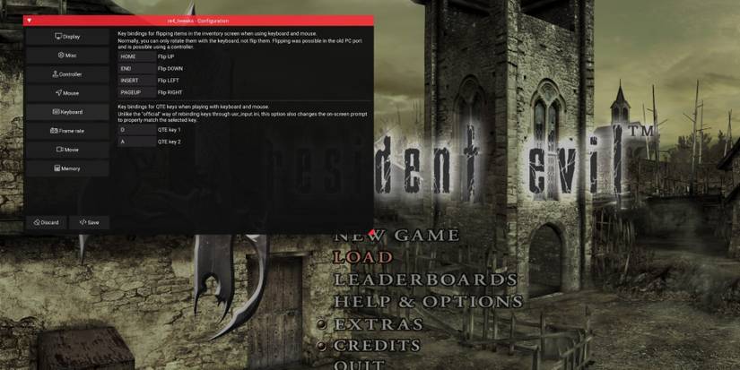 RE4 HD Mod Control Menu Cropped