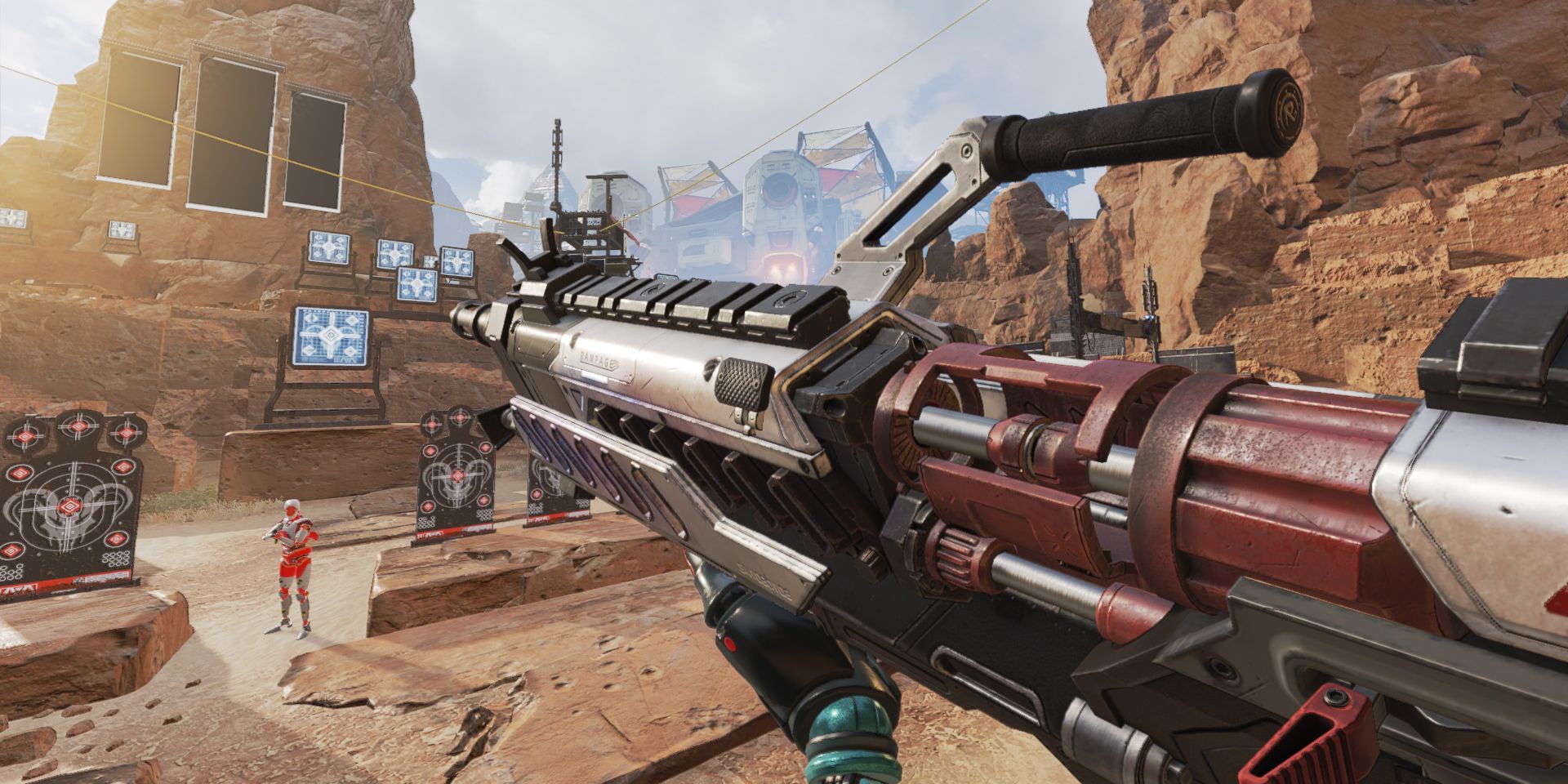 The Rampage LMG inside the Firing Range in Apex Legends
