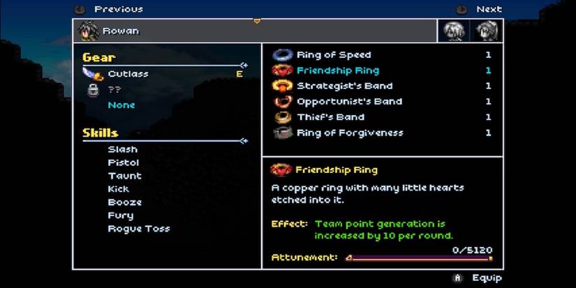 The gear menu from Rise of the Third Power