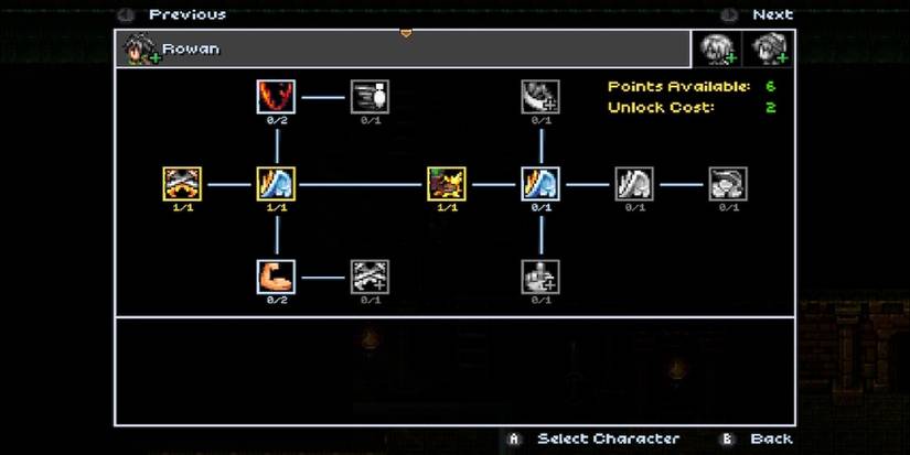 The talent menu from Rise of the Third Power