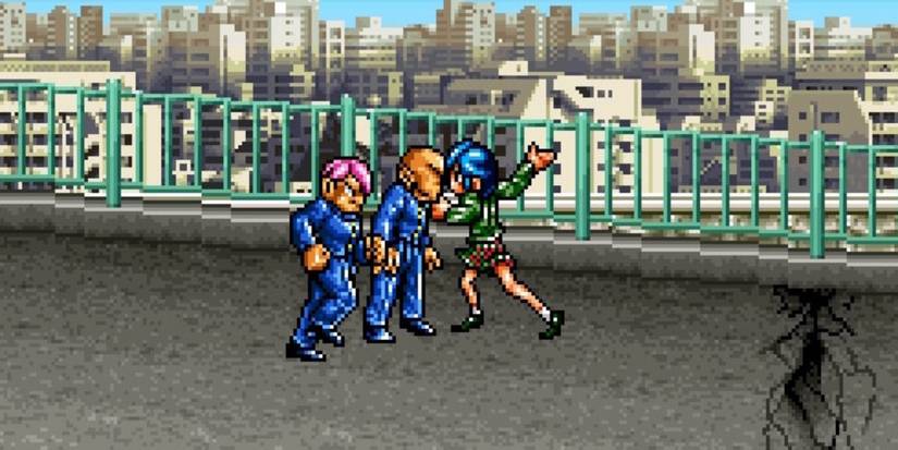 Fighting enemies in River City Girls Zero