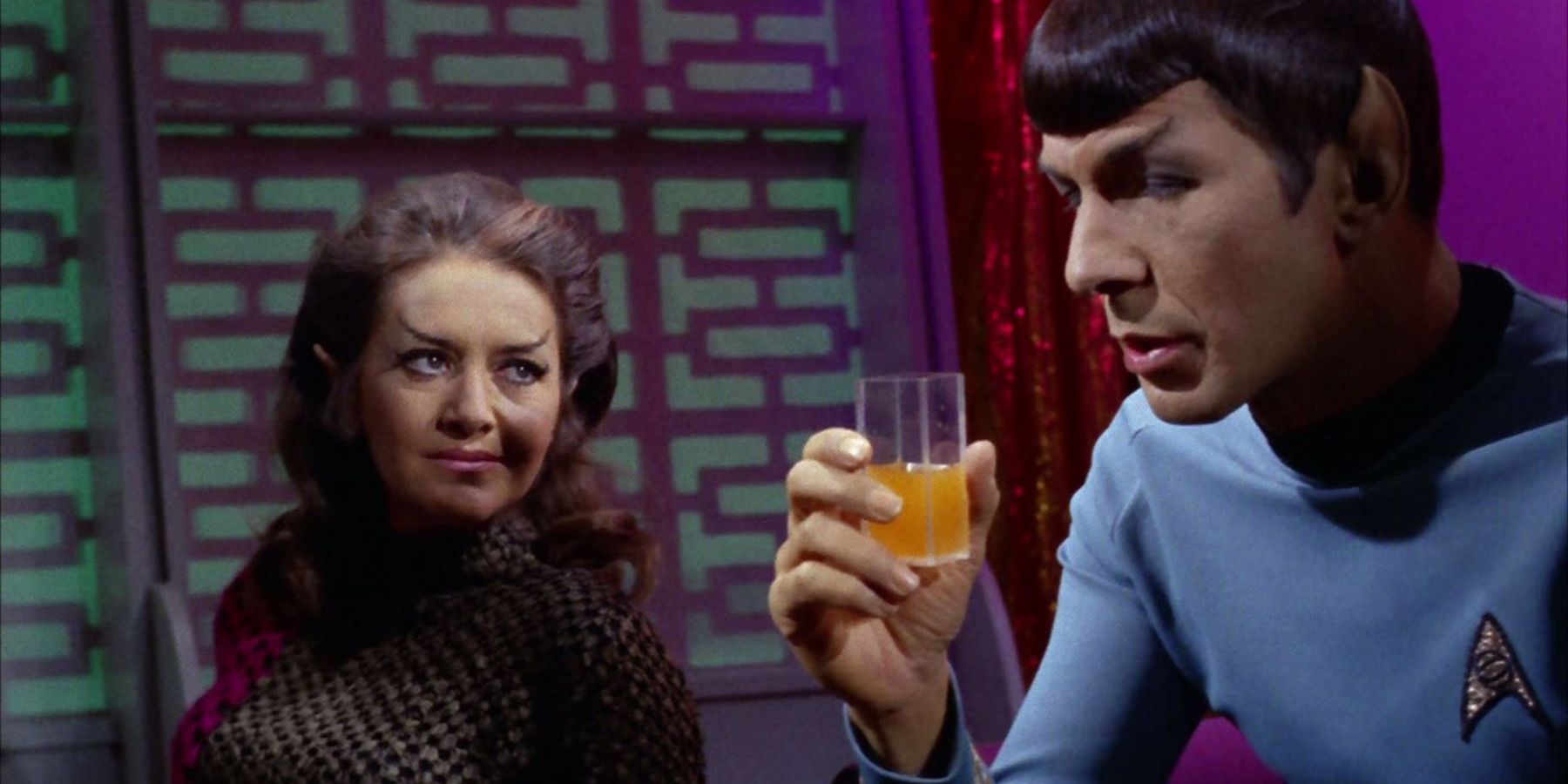 Spock with a Romulan woman The Enterprise Incident screenshot