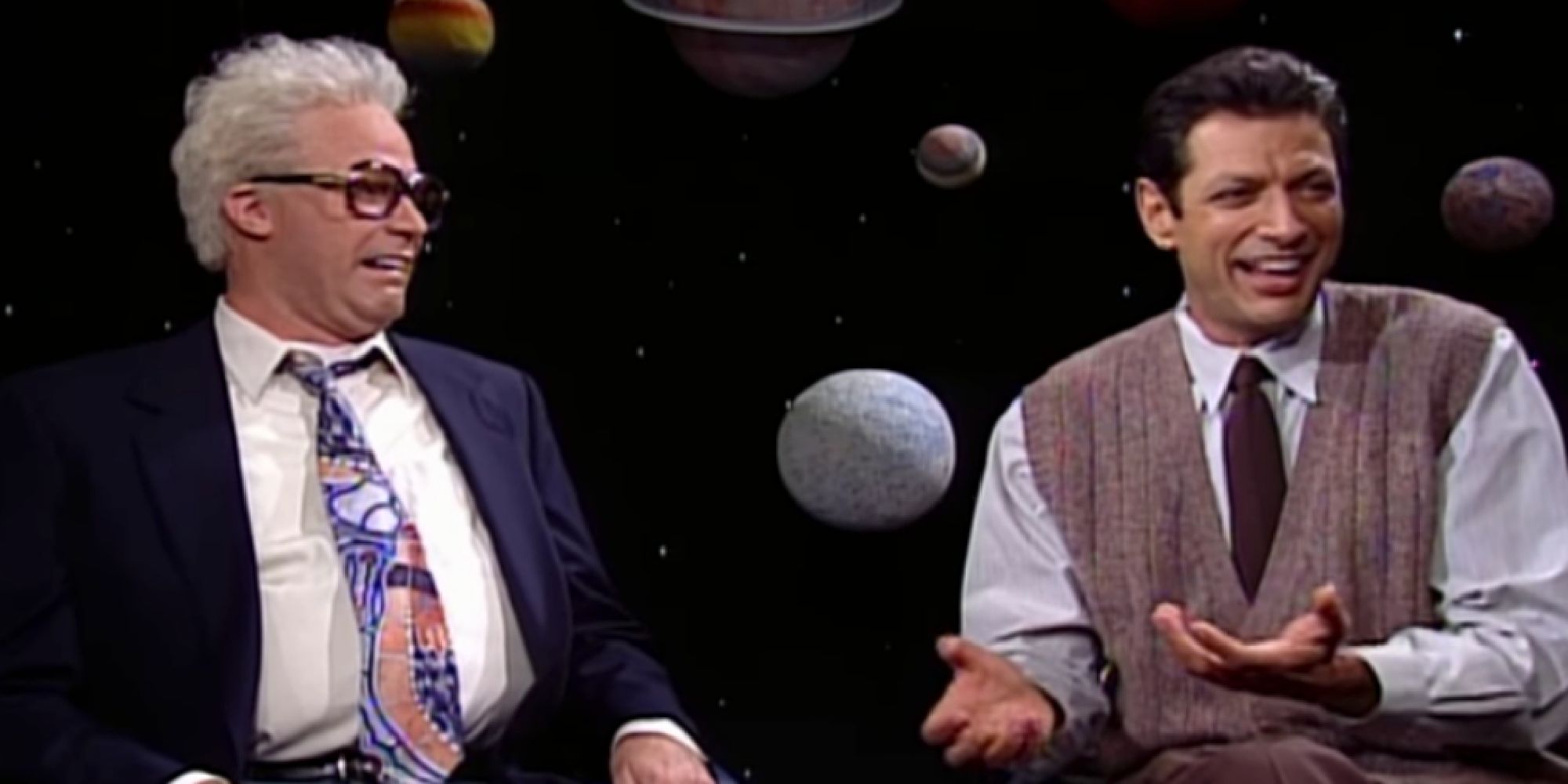 Harry Caray interviewing Jeff Golfblum about outer space