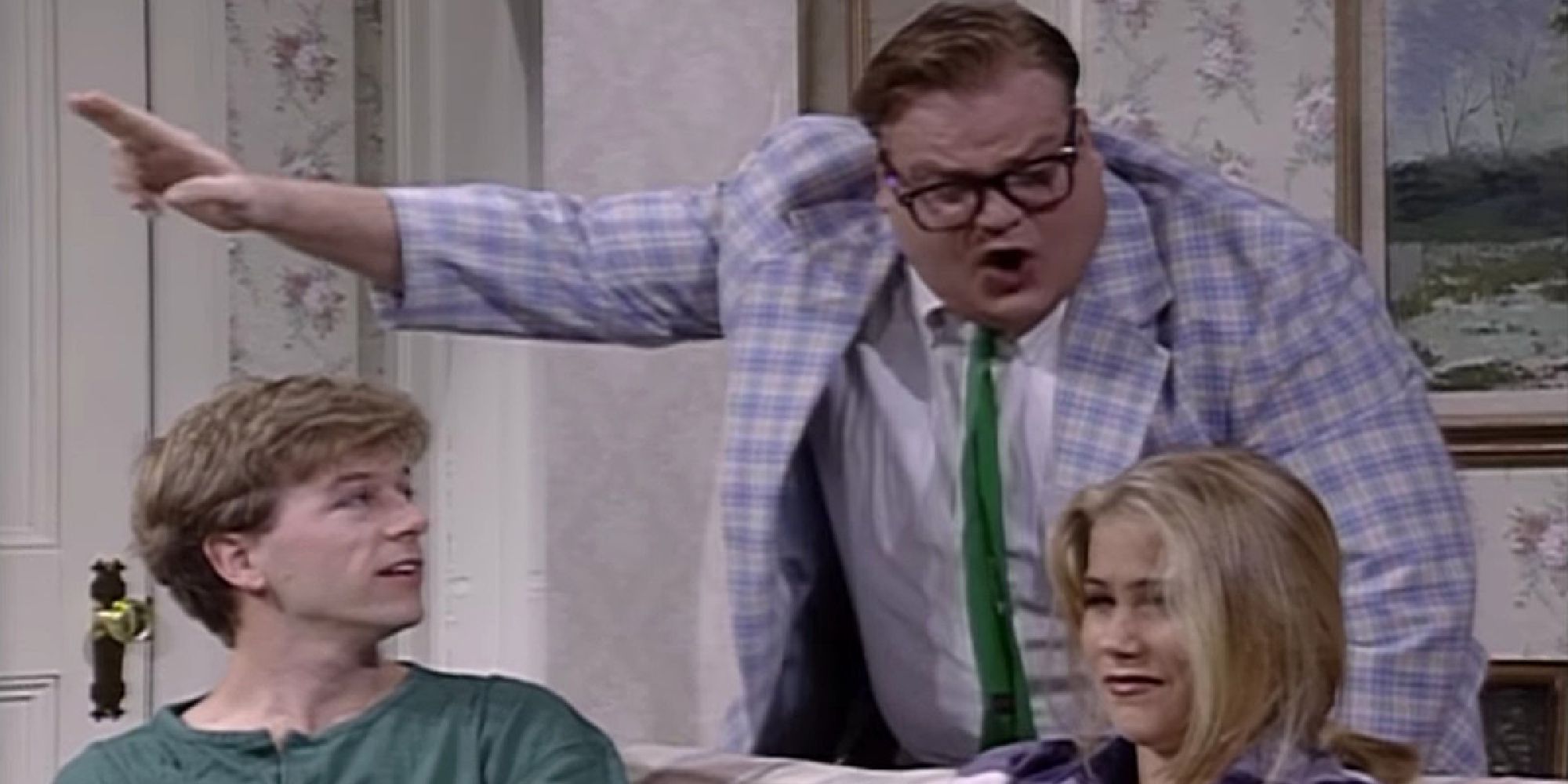 Matt Foley yelling at two teenagers played by David Spade and Christina Applegate
